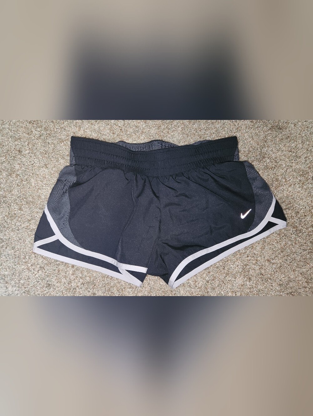 Nike Black Athletic Shorts with White Trim